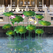  Stainless steel lotus decoration Metal sculpture decoration Hotel garden pool water feature Chinese creative simulation lotus leaf