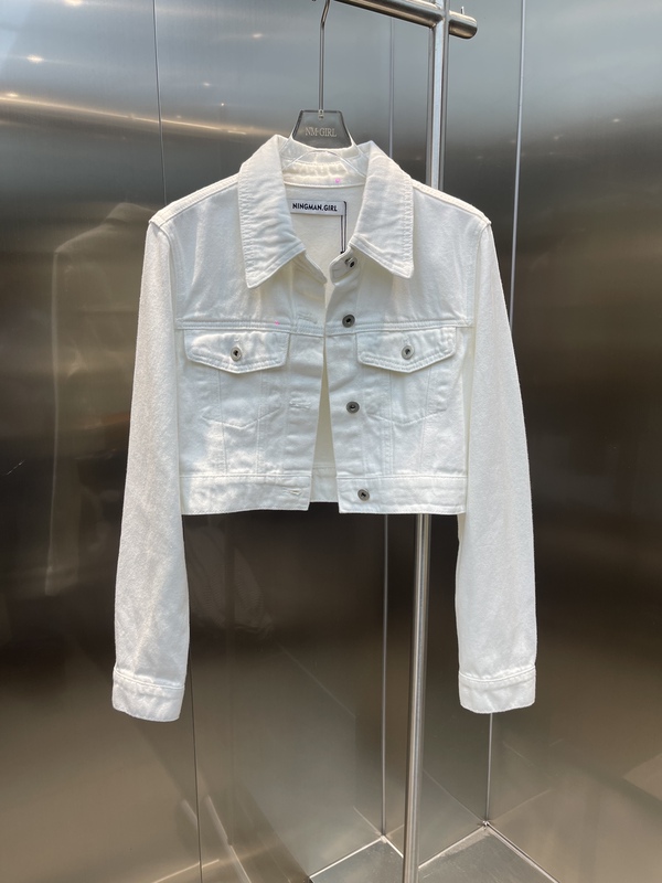 White Short Denim Jacket for Petite Women, 2025 New Spring Design, Niche High-End Style