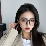 Псевдо -заполненный артефакт черные рамки очки женская высокая высокая часть лица квадратная рама.