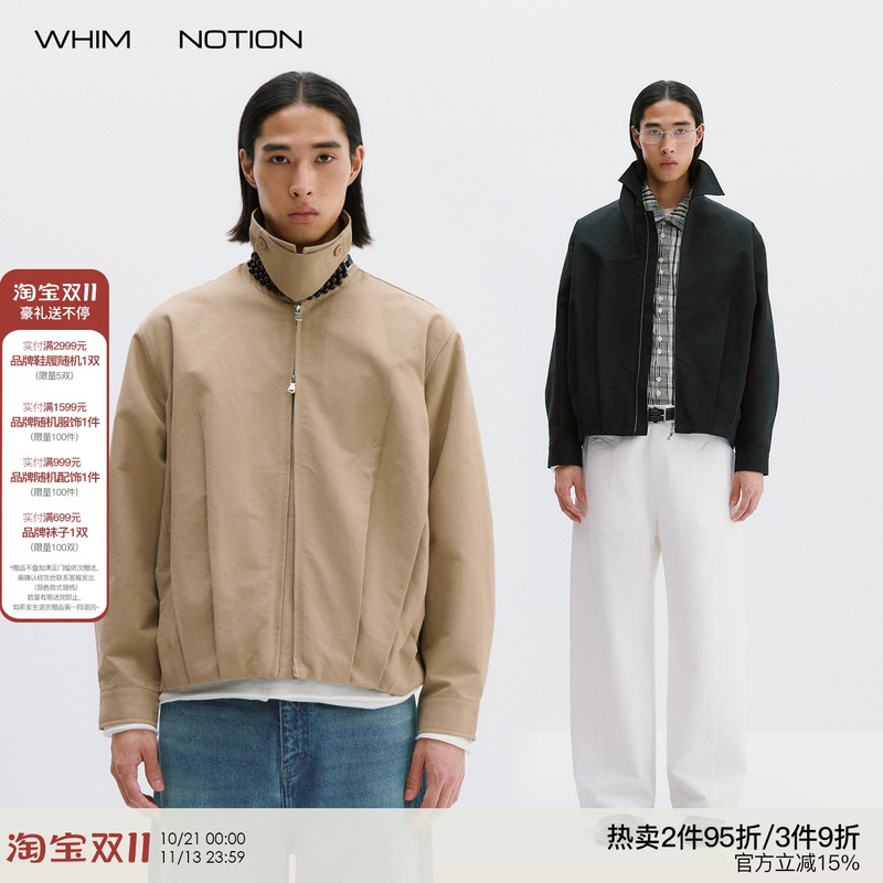 Whimnotion 26Aw'Balloon Harrington' High-Density Long-Staple Cotton Jacket Casual High-End Coat