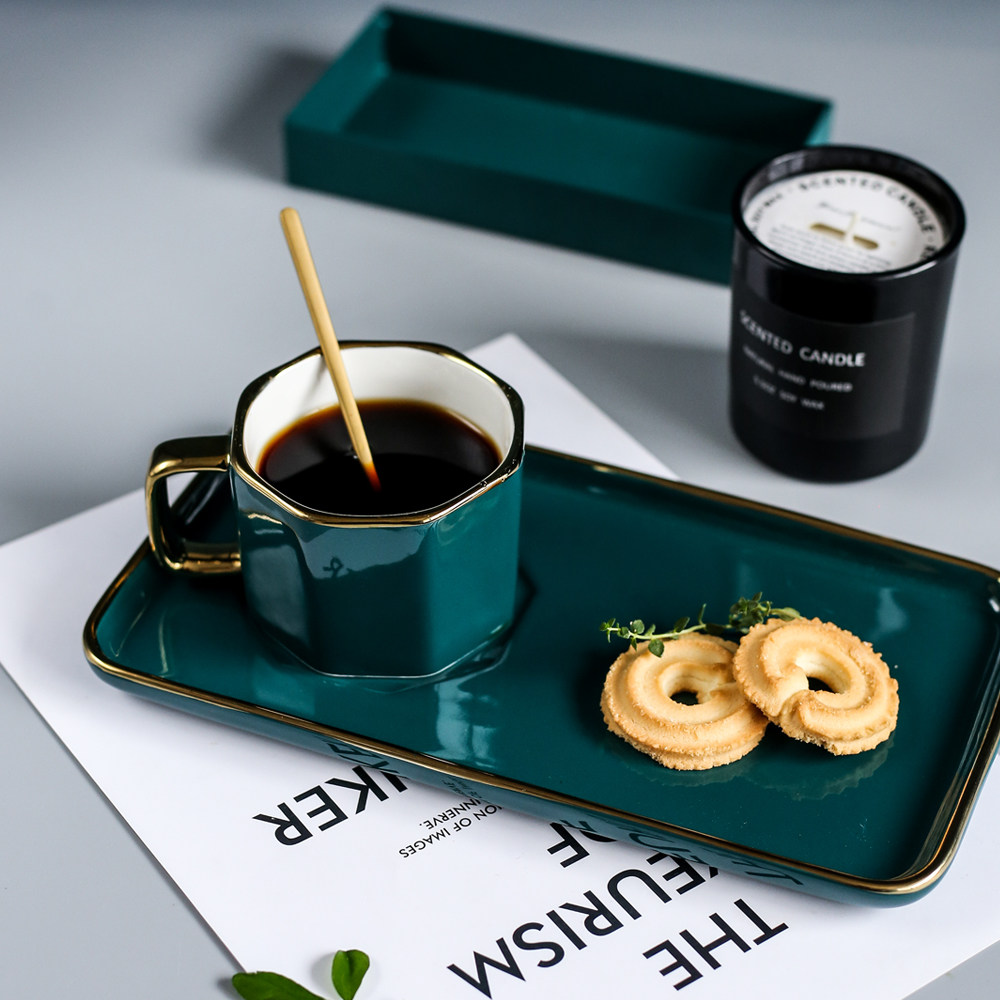 Coffee cup European-style small luxury exquisite ins Nordic style high-end afternoon tea set cup household ceramics