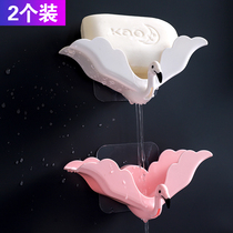 Household non-perforated soap box rack creative soap box toilet drain suction cup Wall-mounted personality cute soap holder