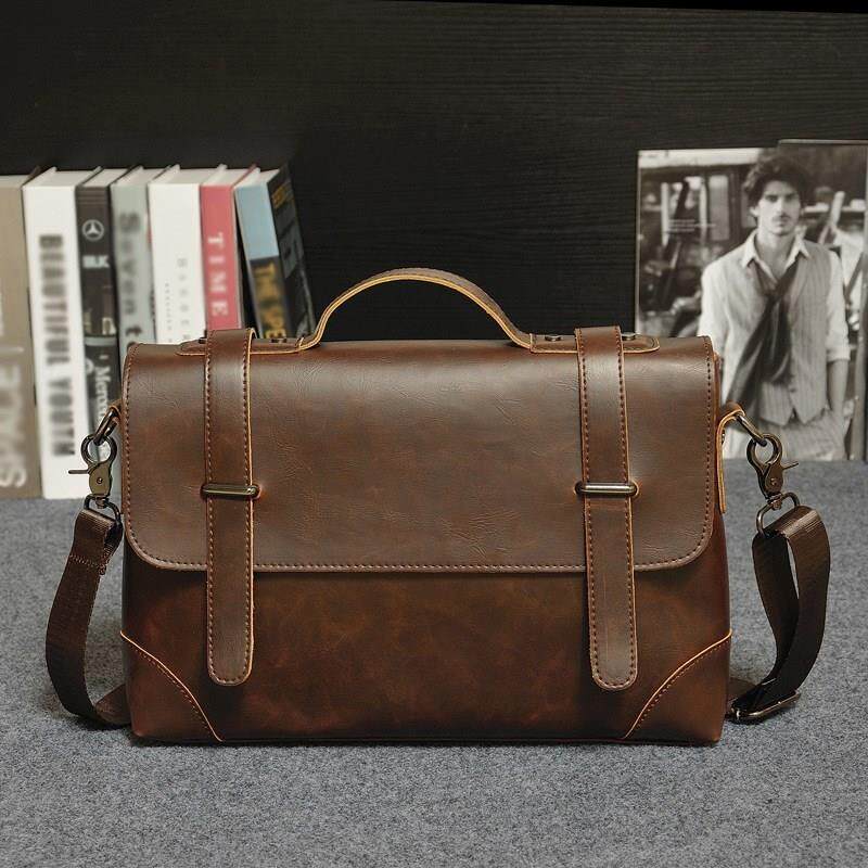 briefcase men bag business leather shoulder bags