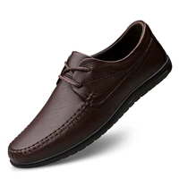 Летняя мужская обувь для отдыха для кожаной обуви, из натуральной кожи, для среднего возраста