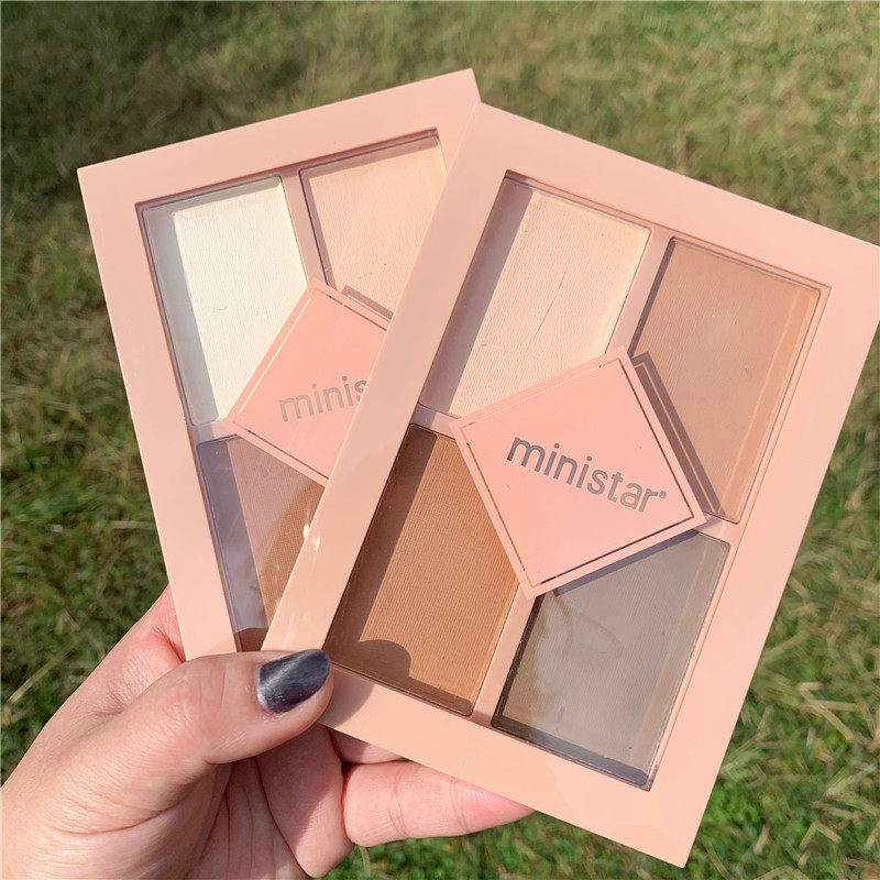 High light shaded integrated disc repair three-in-one light brown deep brown persistent naked makeup stereo and matt and high light