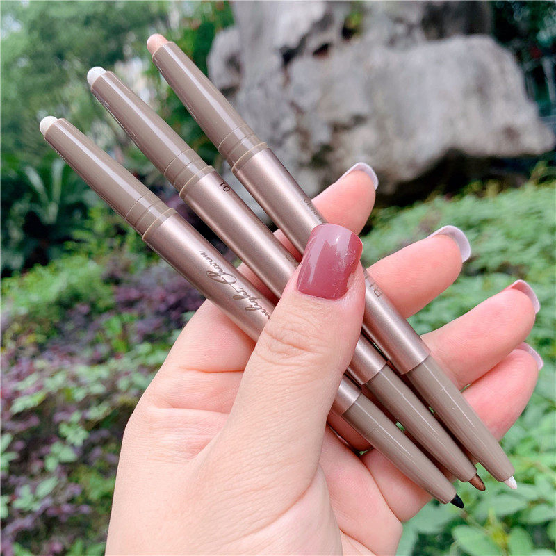 Double-headed silkworm pen Pearl white champagne color open inner corner of the eye highlighter brightening eye makeup pen eyeliner glue pen lower eyelid