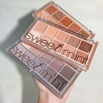 sweetmint Eyeshadow palette 10 colors full matte pearl light ground color milk tea Peach oatmeal Mocha color parity