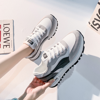 夏天网面中考体育体考专用鞋女初中学生田径考试跑步训练立定跳远