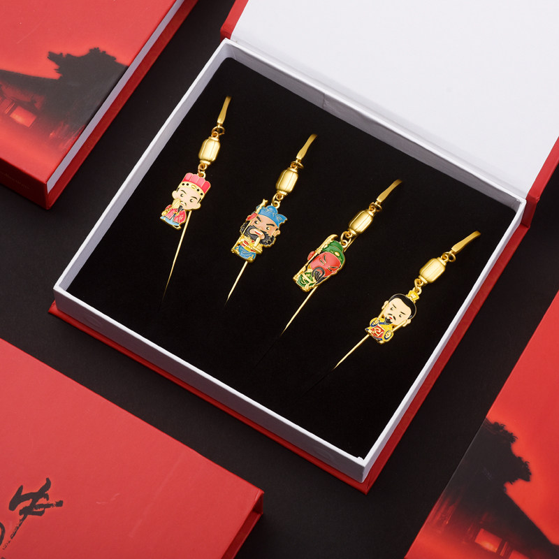 Creative Metal Bookmarks National Essence Peking Opera Facebook Q Version Character Pendant Bookmarks Retro Classical Chinese Style Mini Cute Students Free Lettering to Send Teacher Personality Company Business Gift Customization