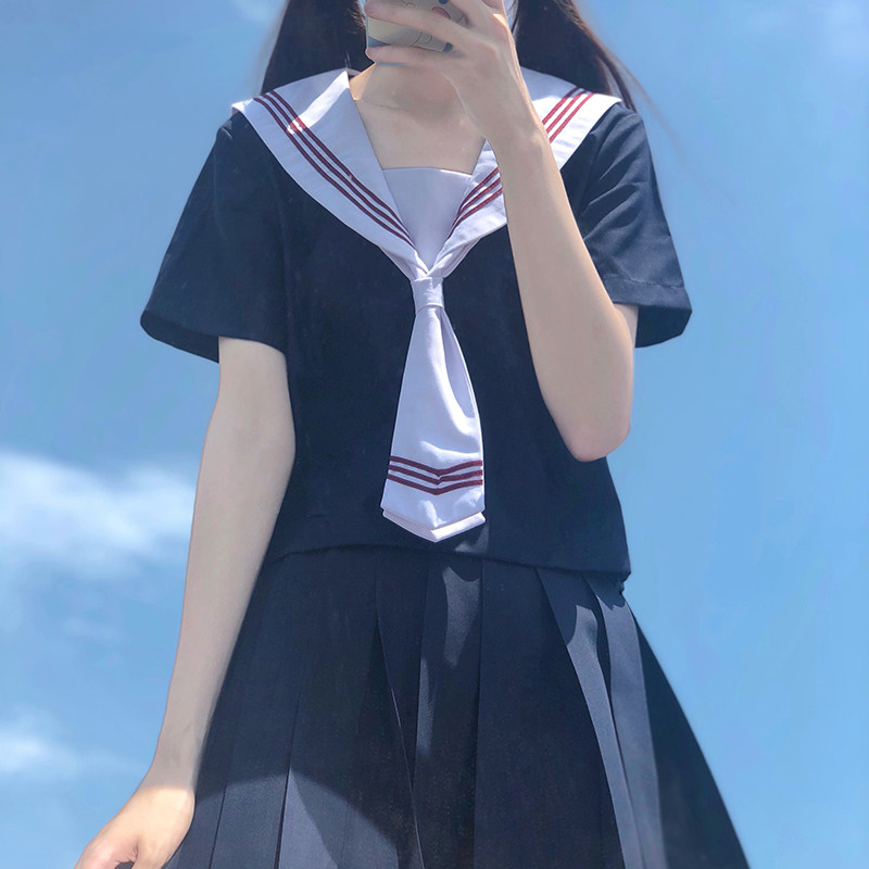 Japanese basic orthodox jk uniform skirt summer suit short-sleeved suit full set of college feng shui hand suit student class uniform female