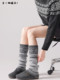 Gray Fair Isle Wool Slouch Socks for Women, Autumn and Winter 2025 New Vintage Slimming Thickened Snow Boot Leg Warmers
