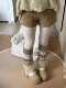 Sock Covers for Women's Snow Boots, Autumn and Winter Khaki Fair Isle Slouch Socks, Warm and Thick Retro Calf Warmers