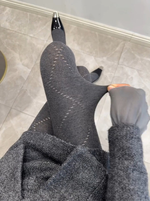 Gray Pantyhose for Women, Thin Style for Outerwear, Slimming Pressure, Thick Gray Leggings, Autumn and Winter Thickened, Non-Slip Leggings