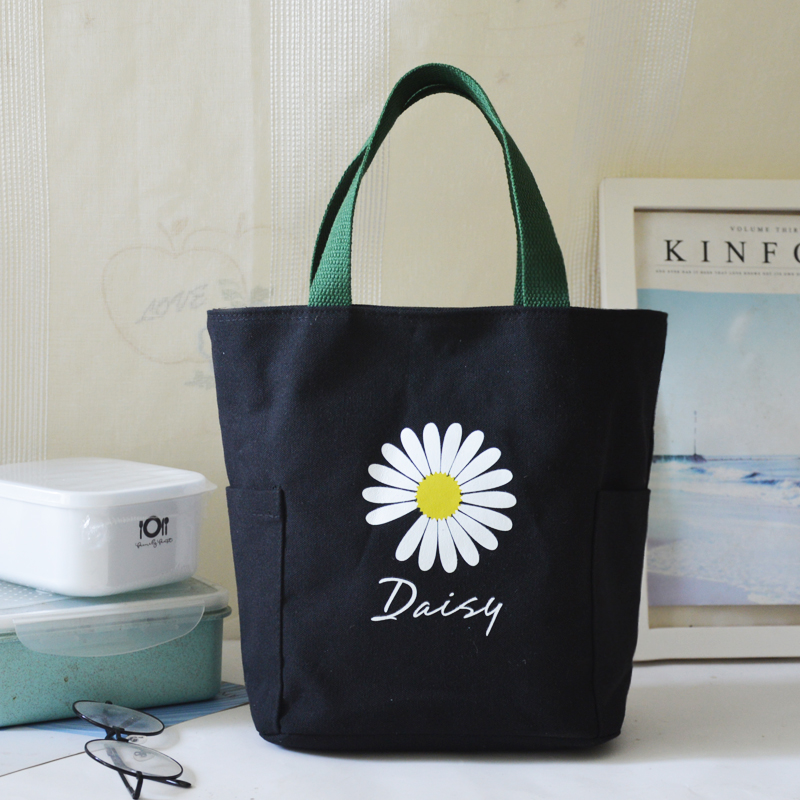 Rice bag small daisy lunch bag tote bag lunch box bag fashion office worker lunch box bag simple lunch bag canvas