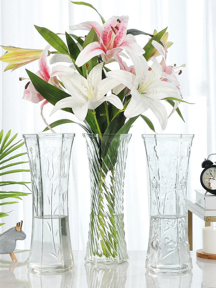 Extra large glass vase transparent hydroponic plants lucky bamboo lily hydroponic utensils living room flowers flower arrangement