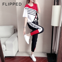  Felide sports suit womens 2021 summer Korean version of the temperament age reduction Western style loose casual thin two-piece suit tide