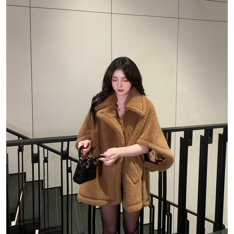 Jiuchic｜M Brand Cape Teddy Bear Coat Oversized Particle Alpaca Fur Teddy Fur Coat Women's Short Style