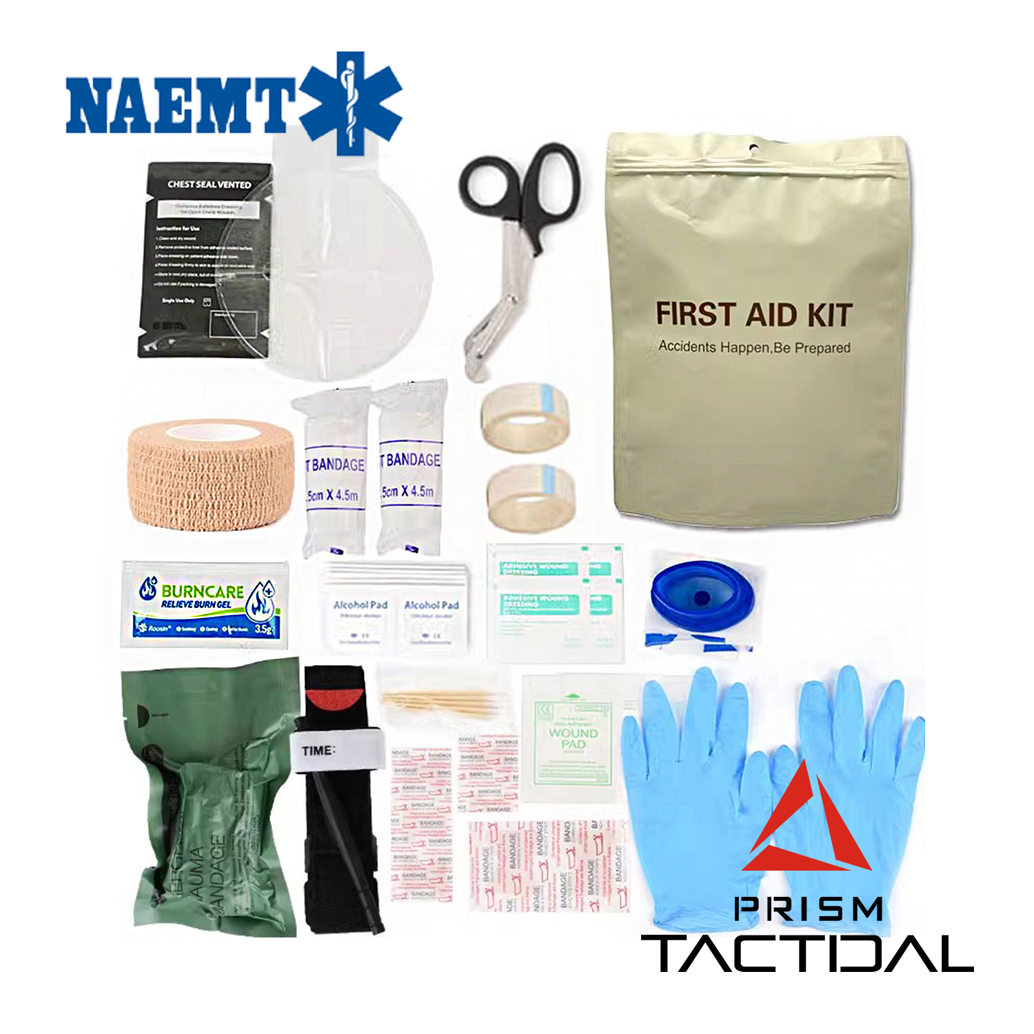 PRITAC 戦場用応急処置キット アウトドア 旅行用 サバイバルツールセット サバイバル 緊急キット EDC キャンプ 緊急用