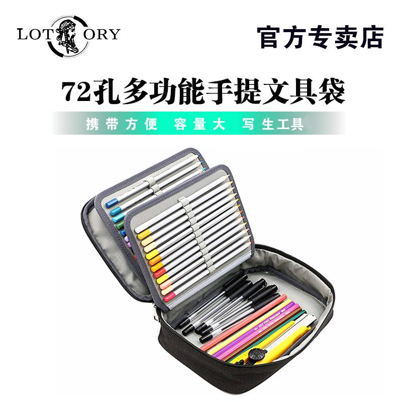 Old man head sketch pencil portable Oxford cloth pen curtain portable 72-hole art special painting color pencil sketch pencil pen curtain roll pen bag pencil large-capacity stationery storage bag art bag