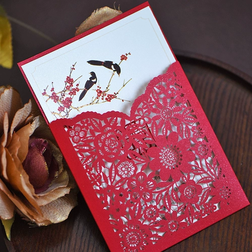 Приглашения Свадебные посты 邀 Приглашение приглашения на женитьбы 2021 Свадебная творческая личность Индивидуальная сеть красная свежая европейский стиль