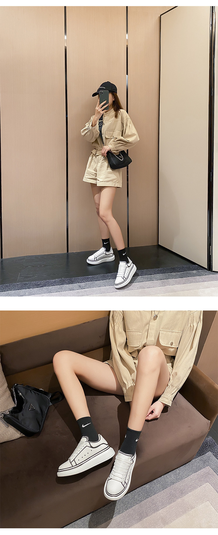 预售 马克华菲 21年春季款 女式厚底松糕鞋 板鞋 天猫优惠券折后￥119.2包邮（￥159.2-40）