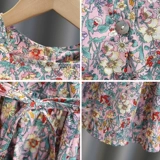 Платье, юбка, детская летняя одежда, летний наряд маленькой принцессы, в цветочек, рукава фонарики, в корейском стиле, французский стиль