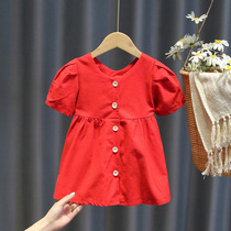 Girl Summer Clothing Dress Dress 2021 New Korean Version Small Childrens Net Red Girl Skirt Foreign Air Baby Princess Dress
