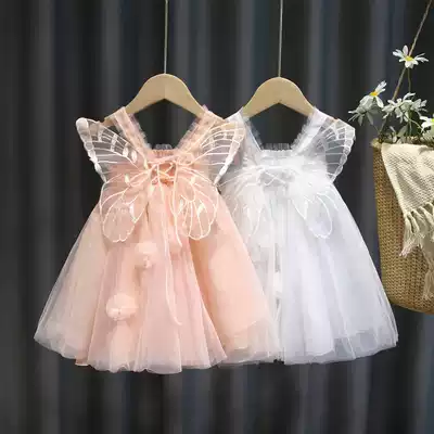 Baby girl summer dress children's clothing net gauze children's princess dress fairy dress girl birthday dress puffy skirt