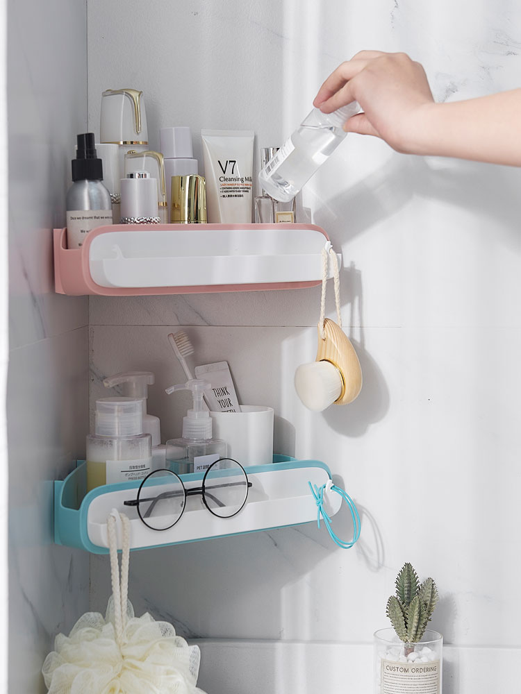 Powder room shelf Bathroom punch-free wall-mounted tripod corner shelf Kitchen storage rack Wash rack