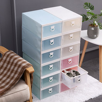 Thickened drawer shoe box transparent plastic shoes storage box dustproof box shoe cabinet folding simple storage box