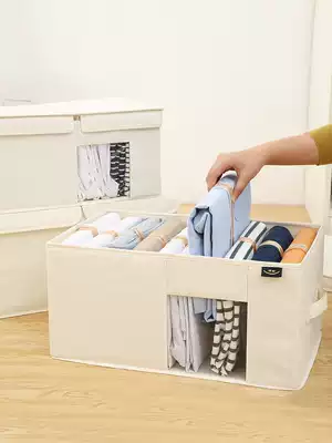 Oxford cloth clothing storage box Fabric clothing finishing box Foldable household wardrobe storage box covered storage box