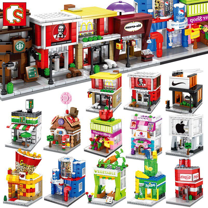 Sembo Block Mini Street View Full Block Compatible Boys for Lego Boys to assemble children's puzzle toys 6 - 12 years old