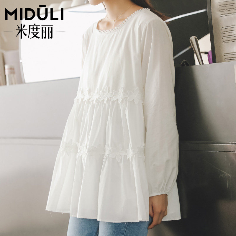 Pregnancy Woman Dress Spring Autumn Cash Spring Dress Blouse Blouse Pregnant Woman Shirt Loose Dolls Undershirt Longversion Trendy Long Sleeve Shirt