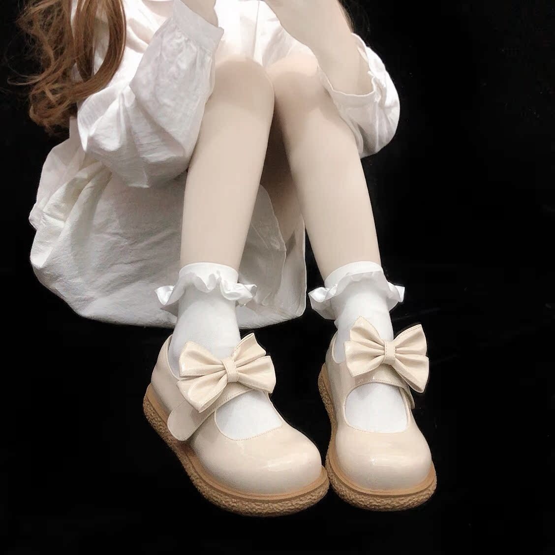 Day Ensemble Sweet teenage girl satin lace Lace Socks Pure Cotton Bubble Socks Cute Lolita Loolie Short Socks