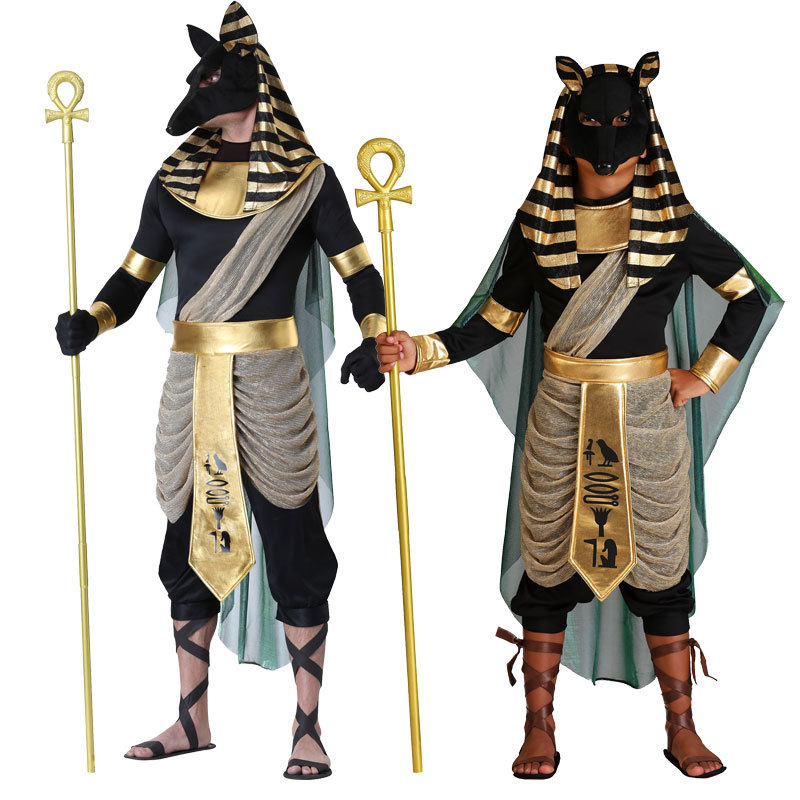 Cos Halloween Stage Performance Ancient Egyptian Death Tomb Guardian God Wolf Head Anubis Costume