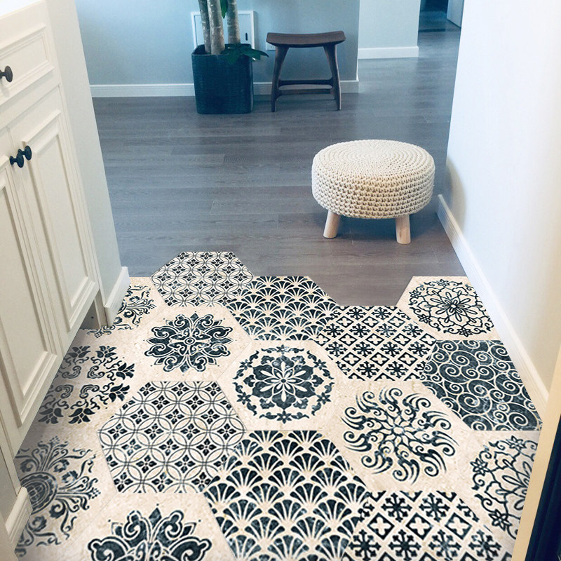 Home Kitchen Floor Sticker tile Slip Sticker Nordic Entrance Doormat Floor Mat Patch Floor Applid floor Decorative Self-adhesive