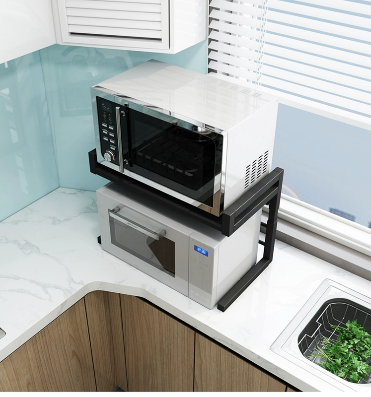 kệ bếp gấp gọn Kệ lò vi sóng nhà bếp tích hợp mặt bàn gia dụng có thể thu vào tủ lưu trữ 2 lớp kích thước nhỏ phía trên kệ lò tủ góc bếp các mẫu kệ nhà bếp