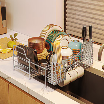 Japanese kitchen dish rack drain rack drying rack narrow side pool bowl chopsticks bowls and plate storage rack countertop storage rack