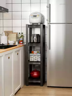 Adjustable kitchen shelf floor multi-layer width 30cm refrigerator gap against wall narrow slit storage layer frame small size