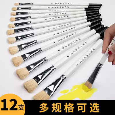 Berens flat head brush watercolor pen set Art special brush oil painting acrylic brush beginner row brush sheep nylon Wolf watercolor pen single student art student nylon watercolor pen