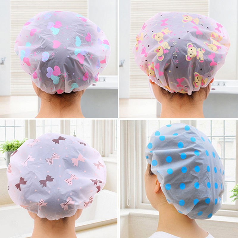 Thickened bath cap for Xian bathwater Waterproof Bathing Bath Cap Dry Hair Hat Housekeeping Dust Hat Kitchen Drain