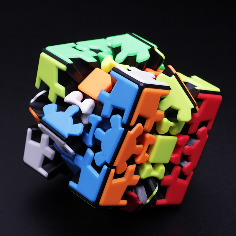 Mechanical gear cube three - order color - free sticker 3 order high difficulty smooth irregular puzzle shape cube