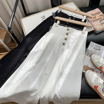 GBZVK017 Arshen Entrance Cabinet Order only 110 retro single-row buckle loose with high waist pituitary pants