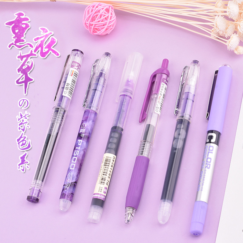 Snow straight liquid walking ballpoint pen neutral pen Korea style lovely creative students with color set of pen for hand account color students press neutral pen fluorescent pen to heal the department of hand account special pen set