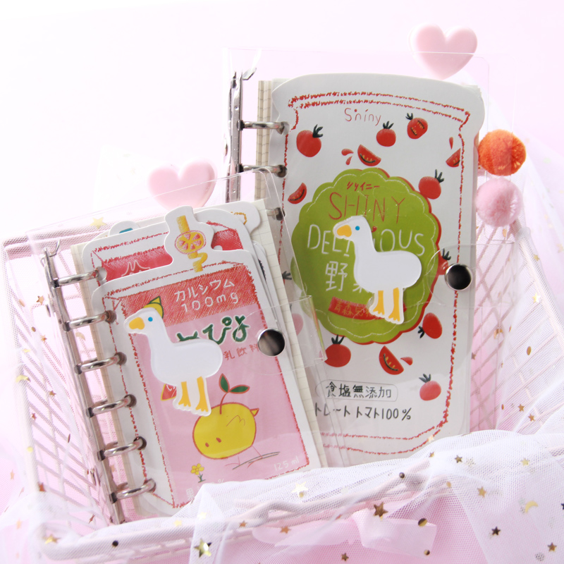 Girl's heart transparent hand book loose-leaf book A6 Japanese creative stationery college students small fresh cute simple grid book detachable notebook hand book gift box notepad