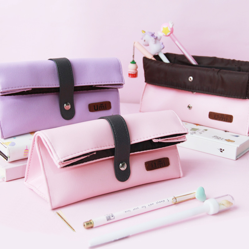 Pen Bag Female Brief Joins Net Red Girl Hearts Creativity South Korea Section High School Junior High School Students Cute Stationery Store Small Frescoed Large Capacity Elementary Students Day Department Stationery Bag Lead Pencil Case Pencil Case