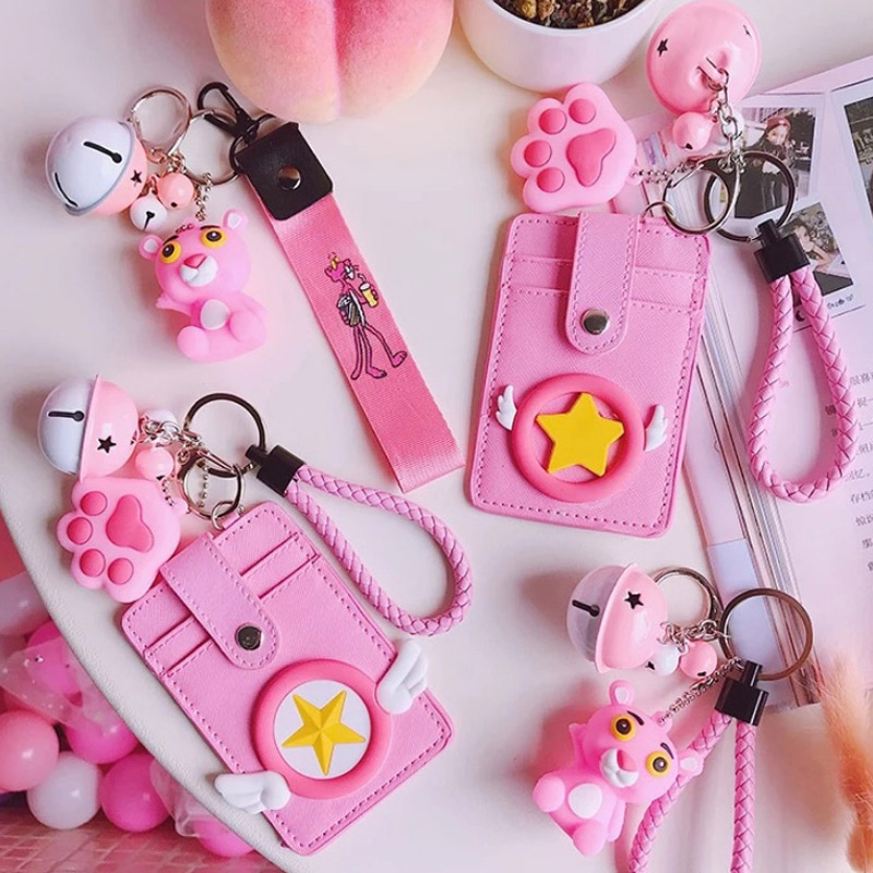 Card set bus meal card girl heart student school school card South Korea small fresh creative simple cute transparent cartoon traffic card subway card entrance guard card set work key chain card bag card bag