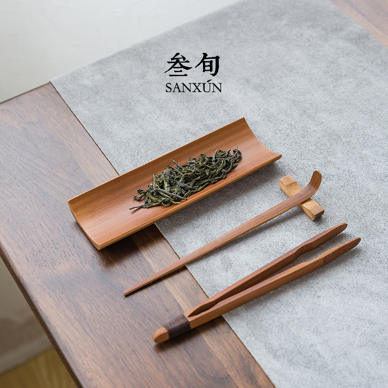 Zeng - bamboo four - piece natural bamboo tea ceremony for tea cup teaspoon set tea parts