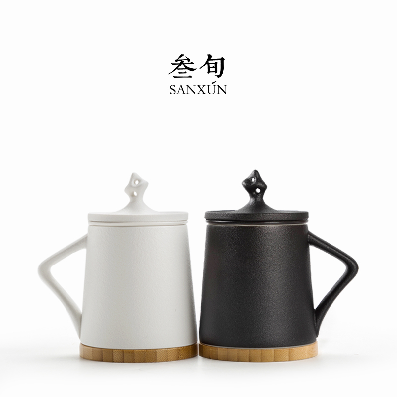 Three-stage water drop Mark Cup Custom filter teacup office teacup tea separation ceramic cup couple cup cup