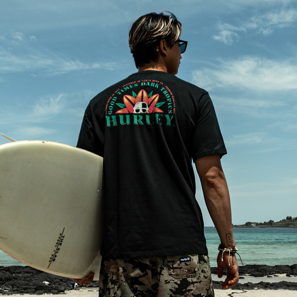 HURLEY short sleeve T-shirt Korean direct sports casual comfort male short sleeve T-shirt MST623BHL 